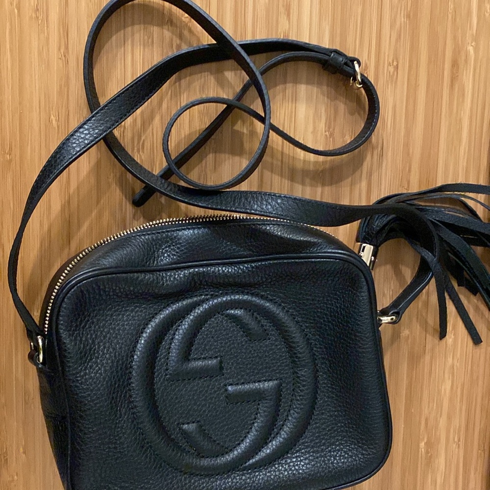 Gucci Black Leather Crossbody Bag Disco Soho